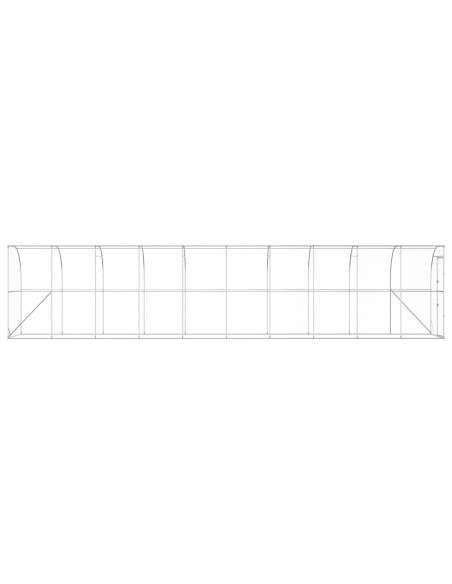 Gabbia per Polli Contro il Muro Argento 600 x 150 x 215 cm