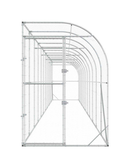 Gabbia per Polli Contro il Muro Argento 600 x 150 x 215 cm