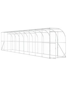 Gabbia per Polli Contro il Muro Argento 600 x 150 x 215 cm 2