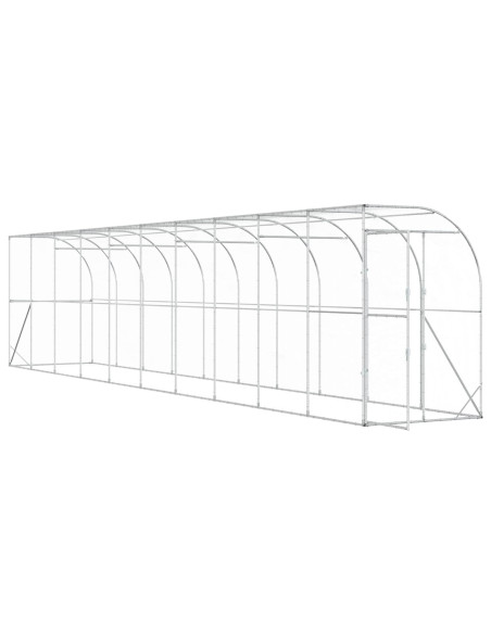 Gabbia per Polli Contro il Muro Argento 600 x 150 x 215 cm