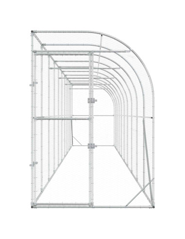 Gabbia per Polli Contro il Muro Argento 600 x 150 x 215 cm