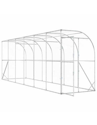 Gabbia per Polli Contro il Muro Argento 600 x 150 x 215 cm