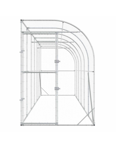 Gabbia per Polli Contro il Muro Argento 600 x 150 x 215 cm