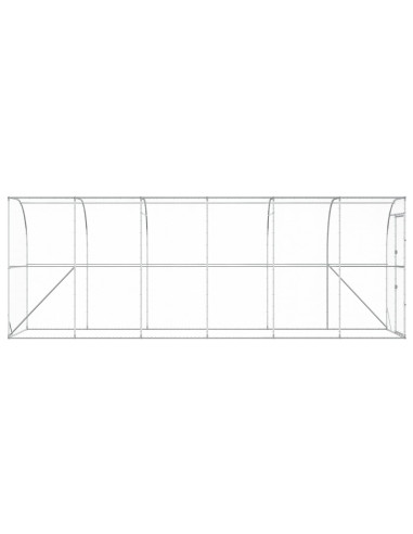 Gabbia per Polli Contro il Muro Argento 600 x 150 x 215 cm
