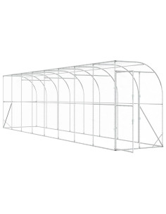 Gabbia per Polli Contro il Muro Argento 600 x 150 x 215 cm 2