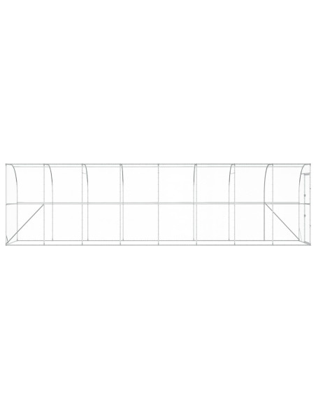 Gabbia per Polli Contro il Muro Argento 600 x 150 x 215 cm