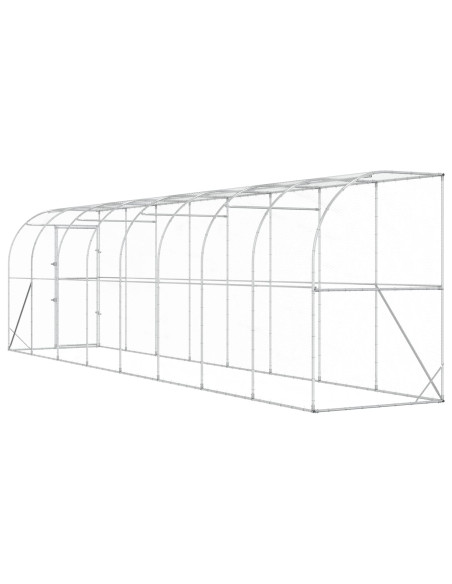 Gabbia per Polli Contro il Muro Argento 600 x 150 x 215 cm
