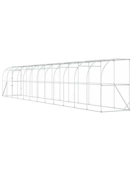 Gabbia per Polli Contro il Muro Argento 600 x 150 x 215 cm