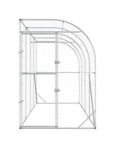 Gabbia per Polli Contro il Muro Argento 600 x 150 x 215 cm