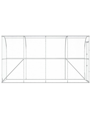Gabbia per Polli Contro il Muro Argento 600 x 150 x 215 cm
