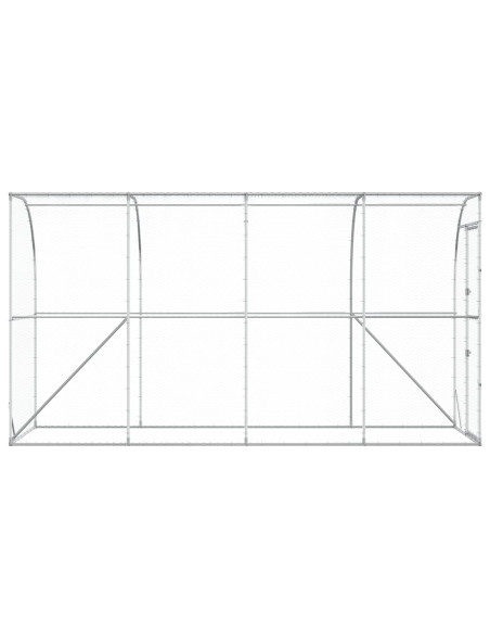 Gabbia per Polli Contro il Muro Argento 600 x 150 x 215 cm