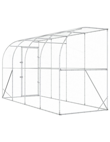 Gabbia per Polli Contro il Muro Argento 600 x 150 x 215 cm