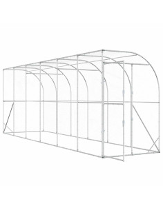 Gabbia per Polli Contro il Muro Argento 600 x 150 x 215 cm 2