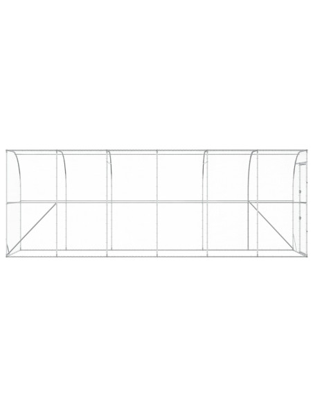 Gabbia per Polli Contro il Muro Argento 600 x 150 x 215 cm