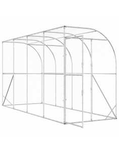 Gabbia per Polli Contro il Muro Argento 600 x 150 x 215 cm 2
