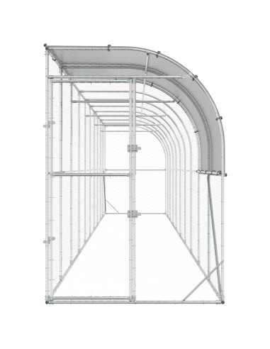 Gabbia per Polli Contro il Muro Argento 1000 x 100 x 215 cm