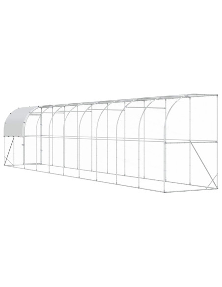 Gabbia per Polli Contro il Muro Argento 1000 x 100 x 215 cm