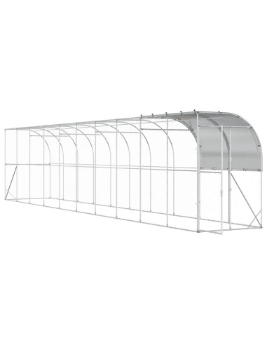 Gabbia per Polli Contro il Muro Argento 1000 x 150 x 215 cm