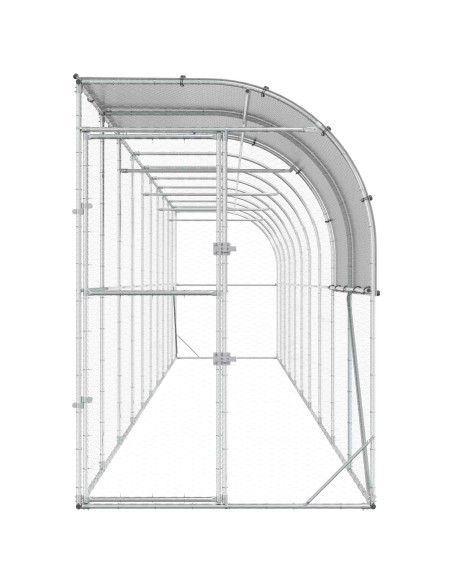 Gabbia per Polli Contro il Muro Argento 1000 x 150 x 215 cm