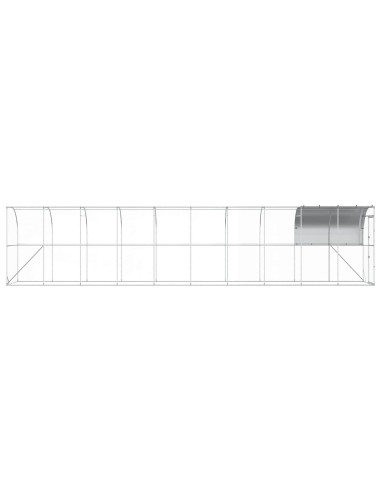 Gabbia per Polli Contro il Muro Argento 1000 x 150 x 215 cm
