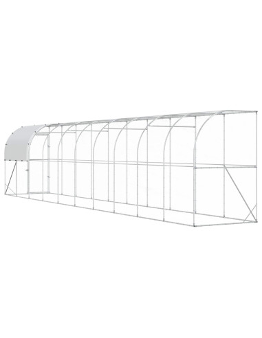 Gabbia per Polli Contro il Muro Argento 1000 x 150 x 215 cm