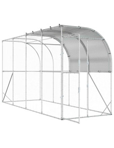 Gabbia per Polli Contro il Muro Argento 400 x 100 x 215 cm 2