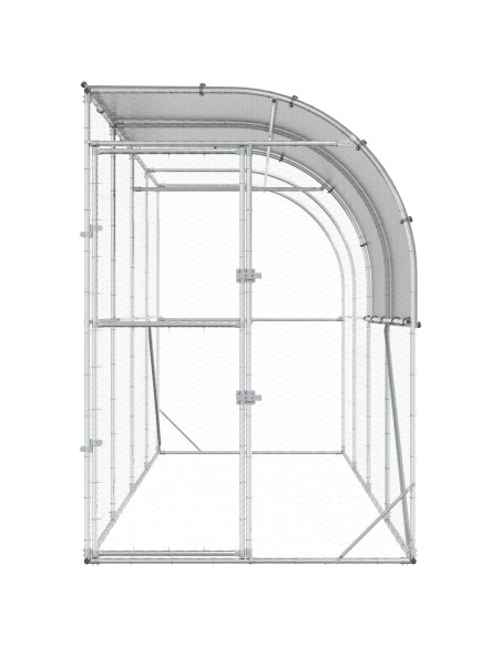 Gabbia per Polli Contro il Muro Argento 400 x 100 x 215 cm