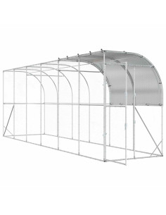 Gabbia per Polli Contro il Muro Argento 600 x 100 x 215 cm 2