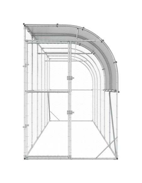 Gabbia per Polli Contro il Muro Argento 600 x 100 x 215 cm