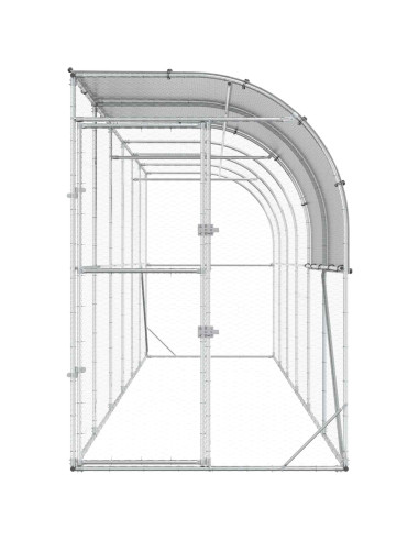 Gabbia per Polli Contro il Muro Argento 600 x 150 x 215 cm