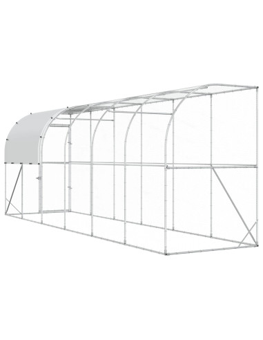 Gabbia per Polli Contro il Muro Argento 600 x 150 x 215 cm