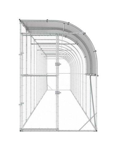 Gabbia per Polli Contro il Muro Argento 1200 x 150 x 215 cm