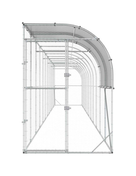 Gabbia per Polli Contro il Muro Argento 1200 x 150 x 215 cm