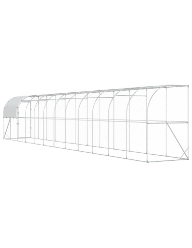 Gabbia per Polli Contro il Muro Argento 1200 x 150 x 215 cm