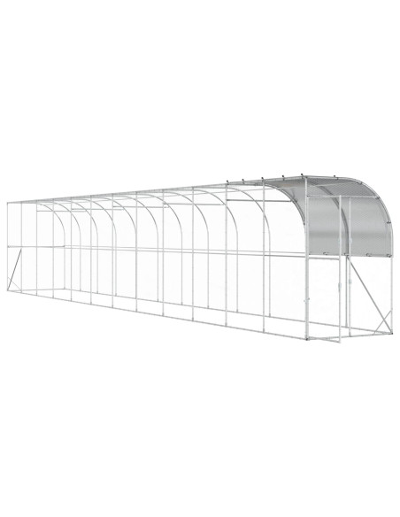 Gabbia per Polli Contro il Muro Argento 1200 x 100 x 215 cm