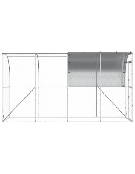 Gabbia per Polli Contro il Muro Argento 400 x 150 x 215 cm