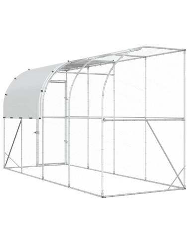 Gabbia per Polli Contro il Muro Argento 400 x 150 x 215 cm