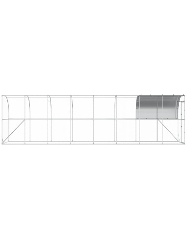 Gabbia per Polli Contro il Muro Argento 800 x 100 x 215 cm