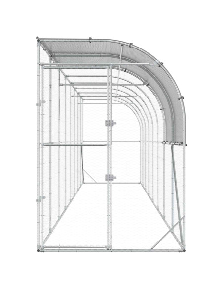 Gabbia per Polli Contro il Muro Argento 800 x 150 x 215 cm