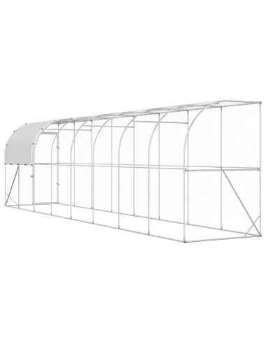 Gabbia per Polli Contro il Muro Argento 800 x 150 x 215 cm