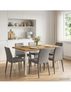 140 x 70 x 75 cm Legno di Acacia Massello Bianco Rettangolare