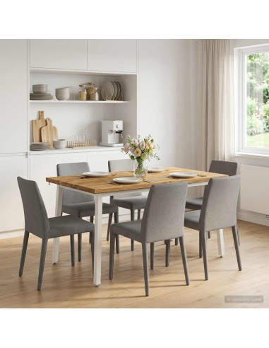 140 x 70 x 75 cm Legno di Acacia Massello Bianco Rettangolare