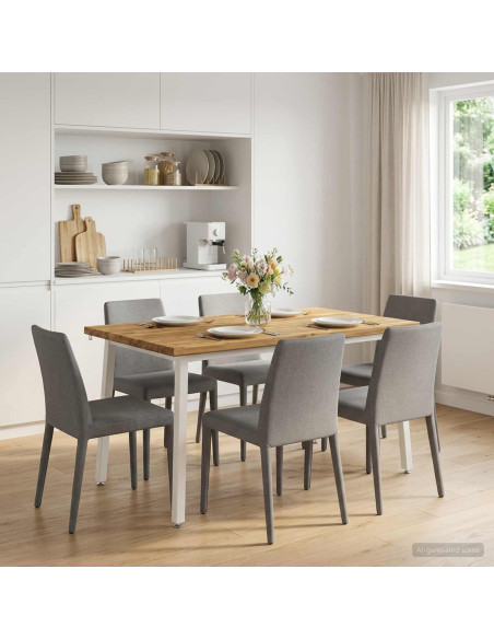 140 x 70 x 75 cm Legno di Acacia Massello Bianco Rettangolare