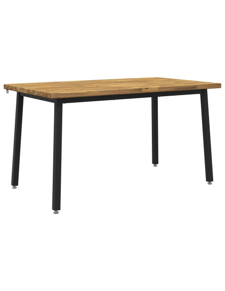 140 x 70 x 75 cm Legno di Acacia Massello Bianco e Nero