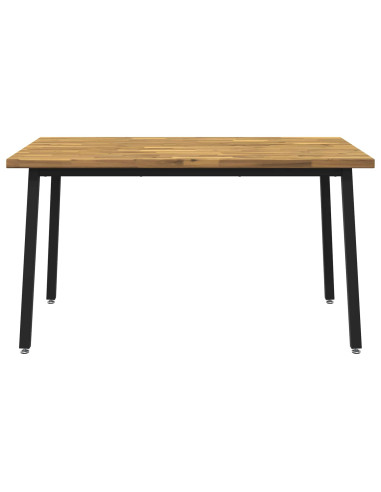 140 x 70 x 75 cm Legno di Acacia Massello Bianco e Nero