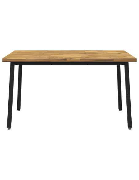 140 x 70 x 75 cm Legno di Acacia Massello Bianco e Nero