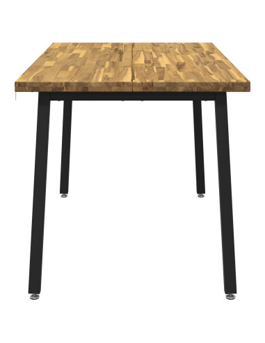 140 x 70 x 75 cm Legno di Acacia Massello Bianco e Nero