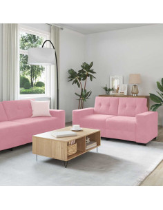 Divano 2 pcs Rosa 221 x 80 x 80 cm Velluto