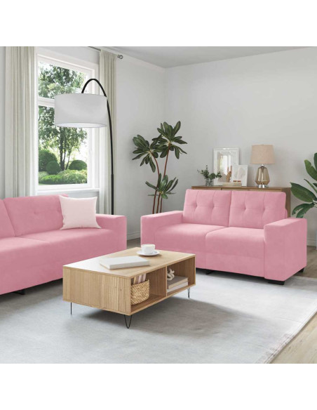 Divano 2 pcs Rosa 221 x 80 x 80 cm Velluto