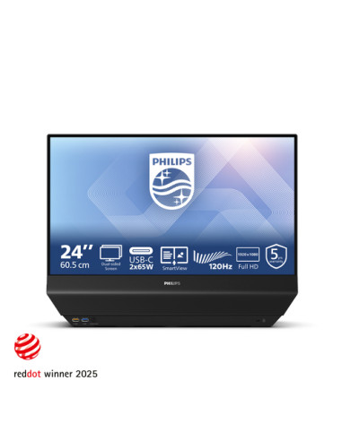 PHILIPS DOPPIO MONITOR 23,8 LED IPS FHD 16:9 4MS 120hz, 2xHDMI, 2x USB-C, MULTIMEDIALE